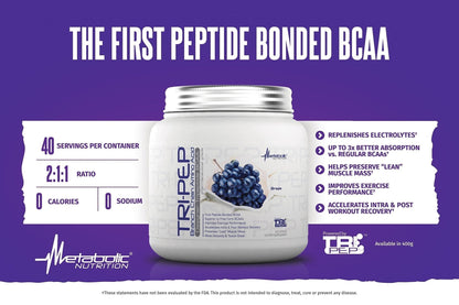 Metabolic Nutrition | TRIPEP - Tri-Peptide Branch Chain Amino Acid, BCAA Powder - Maple Wellness Supplements