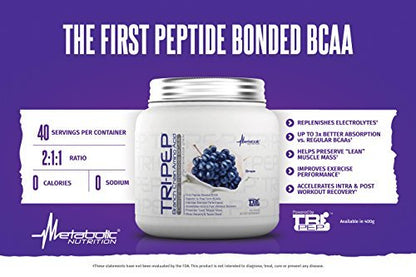Metabolic Nutrition - TRIPEP - Tri-Peptide Branch Chain Amino Acid, BCAA Powder - Maple Wellness Supplements