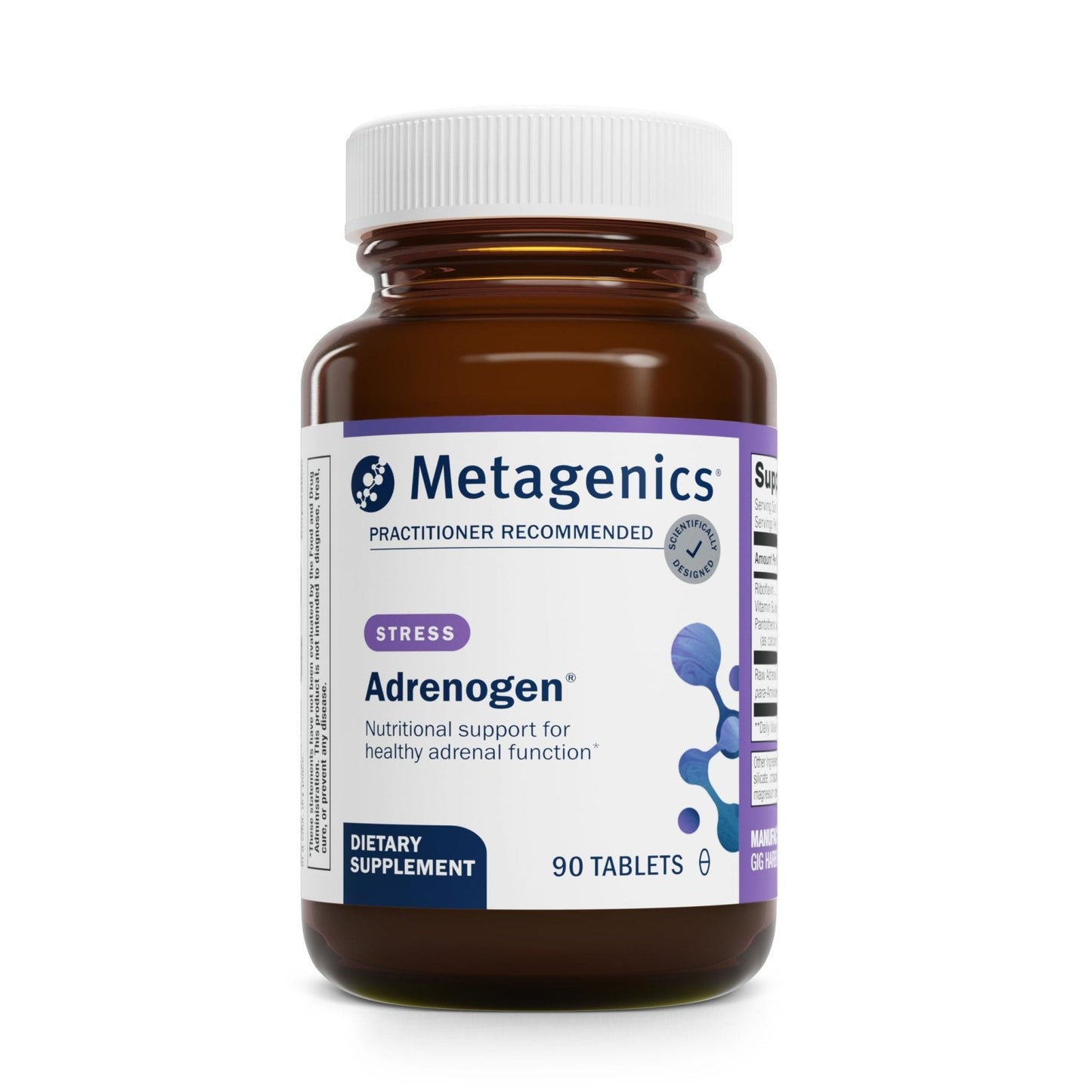 Metagenics Adrenogen - Adrenal Health with Raw Adrenal Concentrate, B Vitamins & PABA Supplement - Supports Hormone Balance, Energy & Nervous System Function* - Non-GMO, Gluten-Free - 90 Tablets - Maple Wellness Supplements