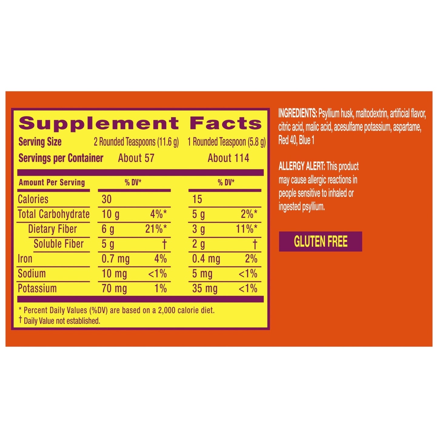 Metamucil, 4-in-1 Fiber Supplement, Psyllium Husk Powder, Sugar-Free Powder, Berry Flavored Drink, 114 Servings - Maple Wellness Supplements