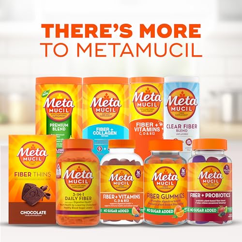 Metamucil Fiber Gummies for Adults, No Sugar Added Orange Flavor, 5g Prebiotic Plant Based Fiber Supplement Blend, 120 Count - Maple Wellness Supplements