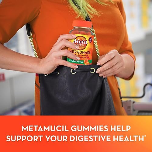 Metamucil Fiber Supplement Gummies, Sugar Free Orange Flavor, 5g Prebiotic Plant Based - Maple Wellness Supplements