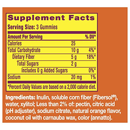 Metamucil Fiber Supplement Gummies, Sugar Free Orange Flavor, 5g Prebiotic Plant Based - Maple Wellness Supplements