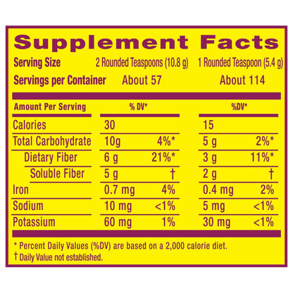 Metamucil, Psyllium Husk Powder, Unflavored with No Added Sweeteners, 114 Servings, 4-in-1 Fiber Supplement, Daily Psyllium Husk Fiber Powder - Maple Wellness Supplements