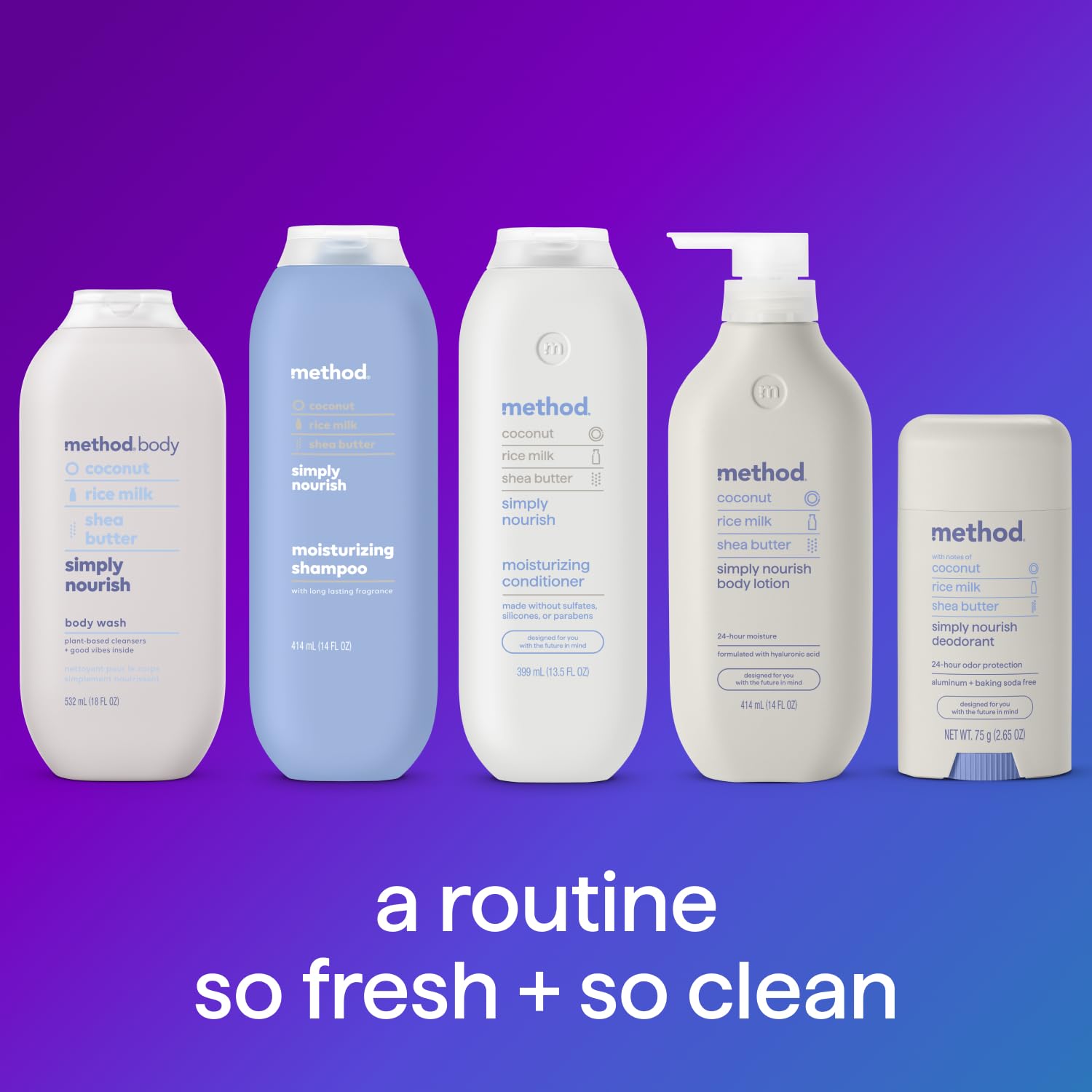 Method Body Wash, Simply Nourish, Paraben and Phthalate Free, 28 oz (Pack of 1) - Maple Wellness Supplements