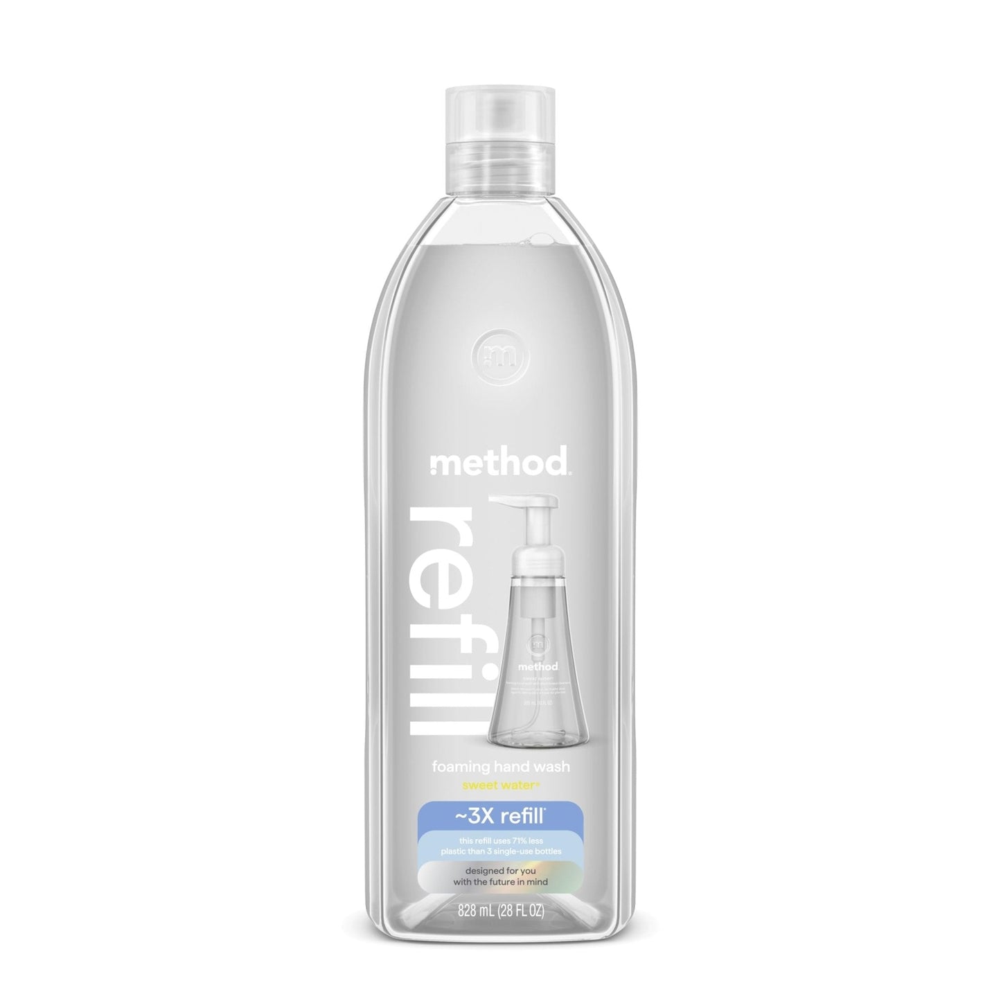 Method Foaming Hand Soap, Refill, Sweet Water, Recyclable Bottle, 28 oz, (Pack of 1) (Packaging May Vary) - Maple Wellness Supplements