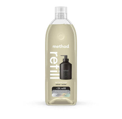 Method Gel Hand Soap Refill, Vetiver + Amber, 34 Fl Oz (Pack of 1) (Packaging May Vary) - Maple Wellness Supplements