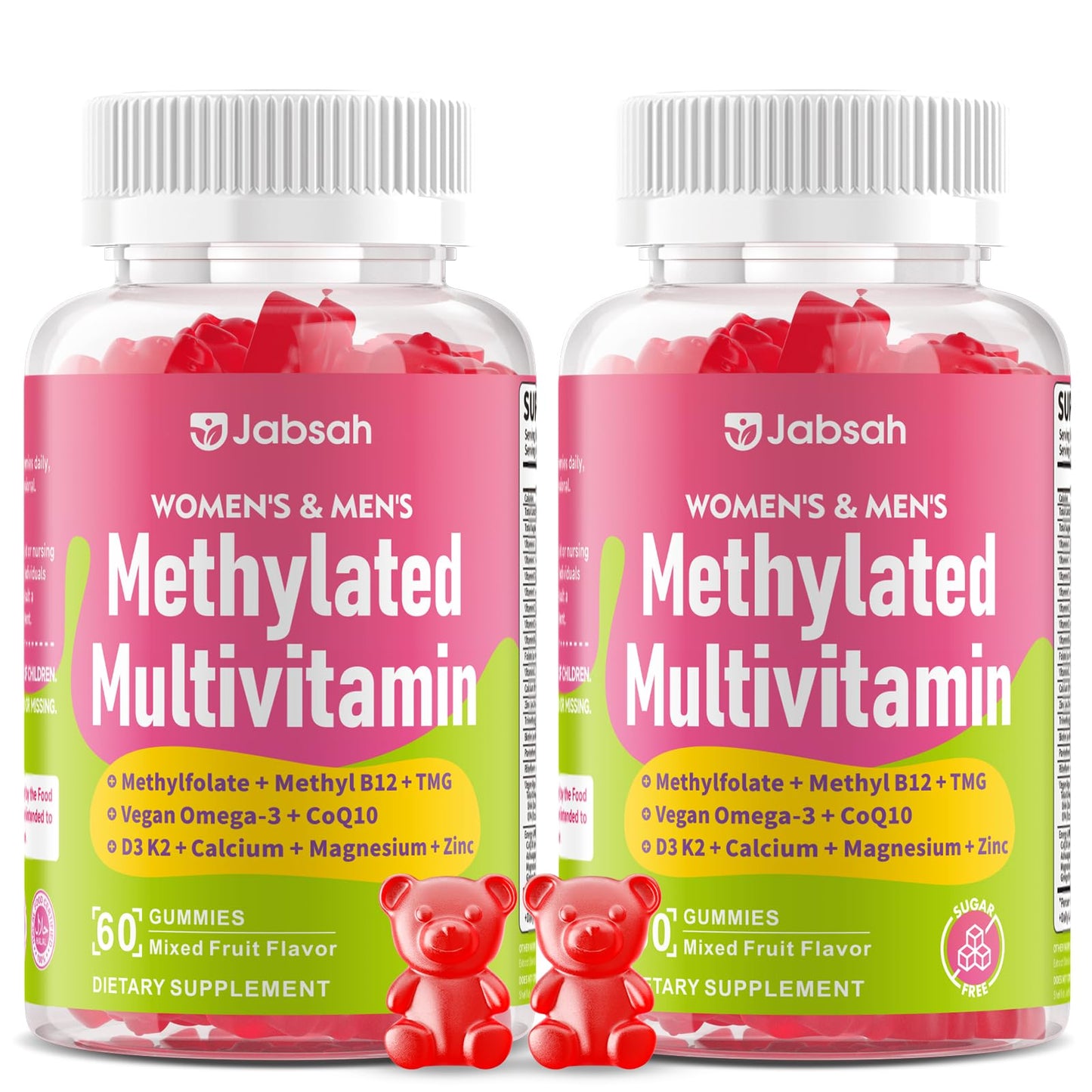 Methylated Vitamin B Complex Gummies for Women & Men, Multivitanins Gummy with Vitamin A, C ,E, Methylfolate & B12, TMG, Calcium, D3 K2 - Maple Wellness Supplements