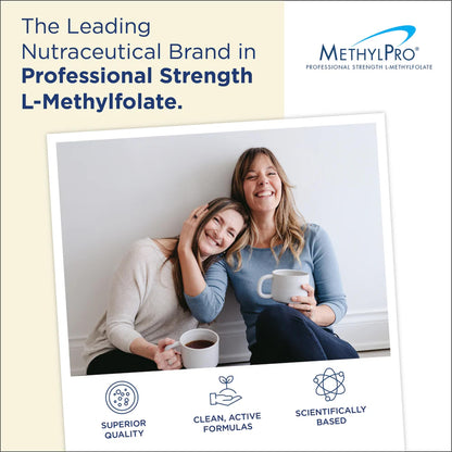 MethylPro 15mg L-Methylfolate (30 Capsules) - Professional Strength Active Methylfolate, 5-MTHF Supplement for Mood, Brain Health + Immune Support, - Maple Wellness Supplements