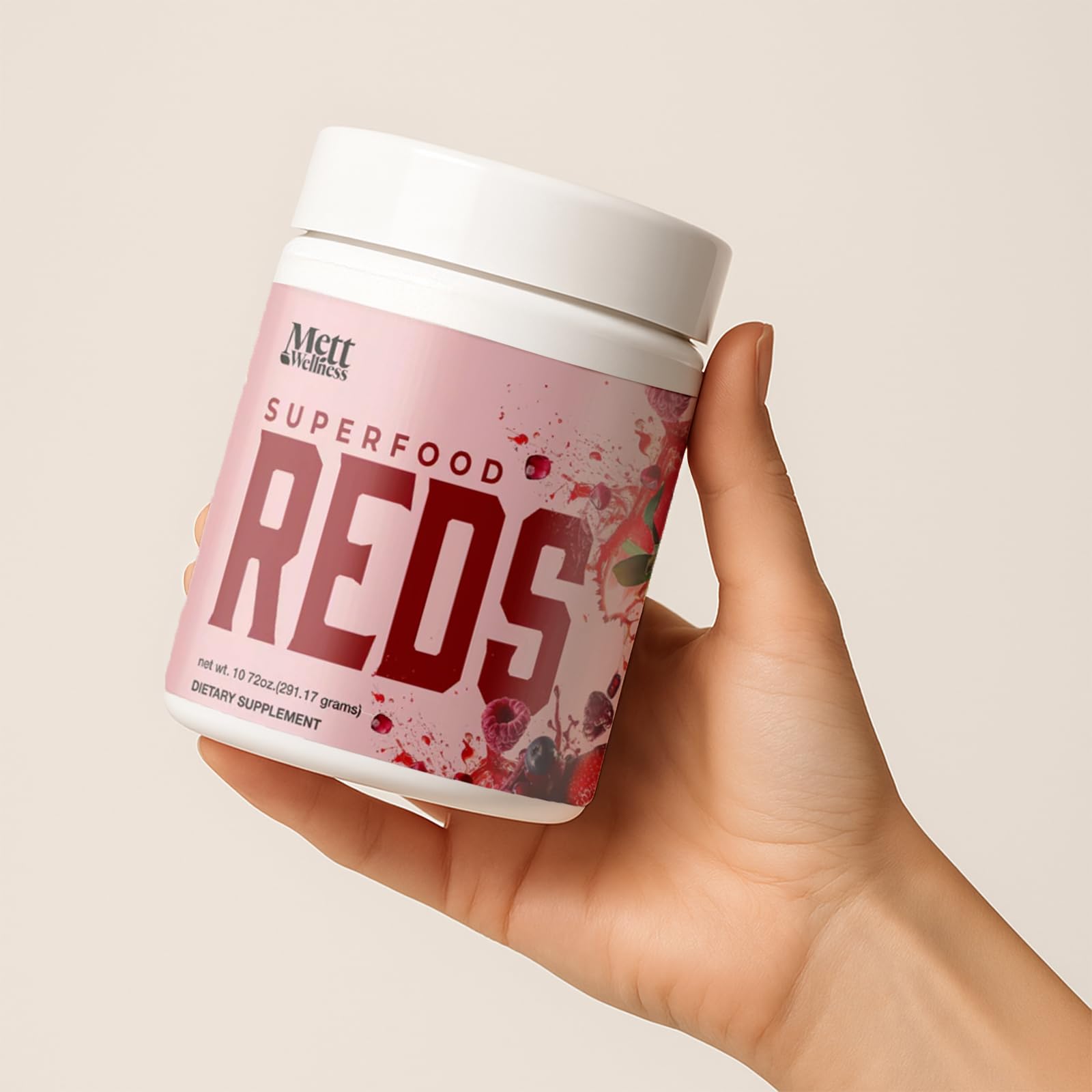 Mett Wellness Superfood REDS | 10.72 oz | With Vitamins A, C & E | Helps Maintain Nitric Oxide Levels | Supports Daily Wellness - Maple Wellness Supplements