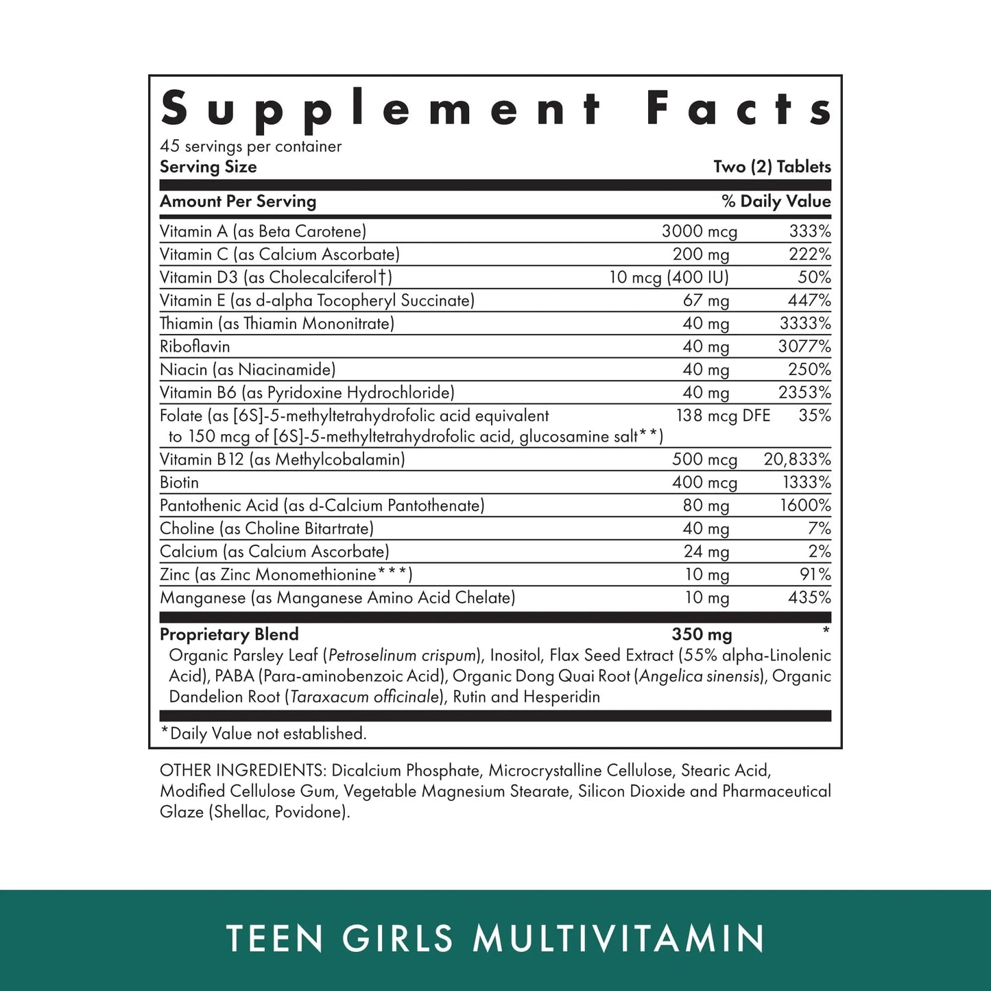 MICHAEL'S Health Naturopathic Programs Teen Girls Multivitamin - 90 Vegetarian Tablets - with B Complex Vitamins - Maple Wellness Supplements