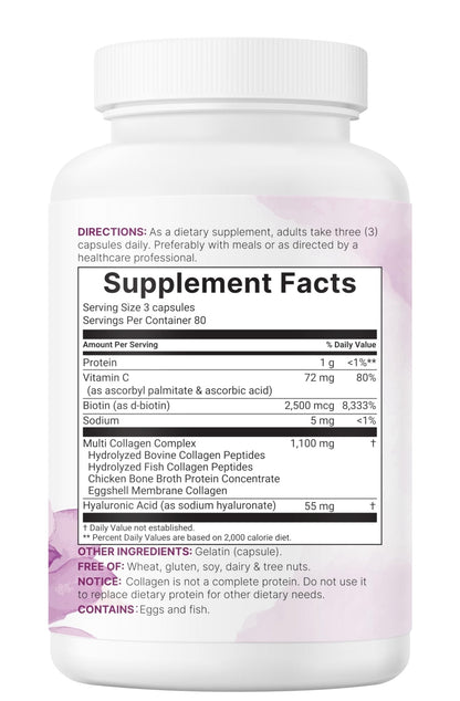 Micro Ingredients 2 Pack Multi Collagen Pills for Women & Men, 480 Capsules | Type I, II, III, V, X | Hydrolyzed Protein Peptides with Biotin, Hyaluronic Acid, & Vitamin C | Keto & Paleo Friendly - Maple Wellness Supplements