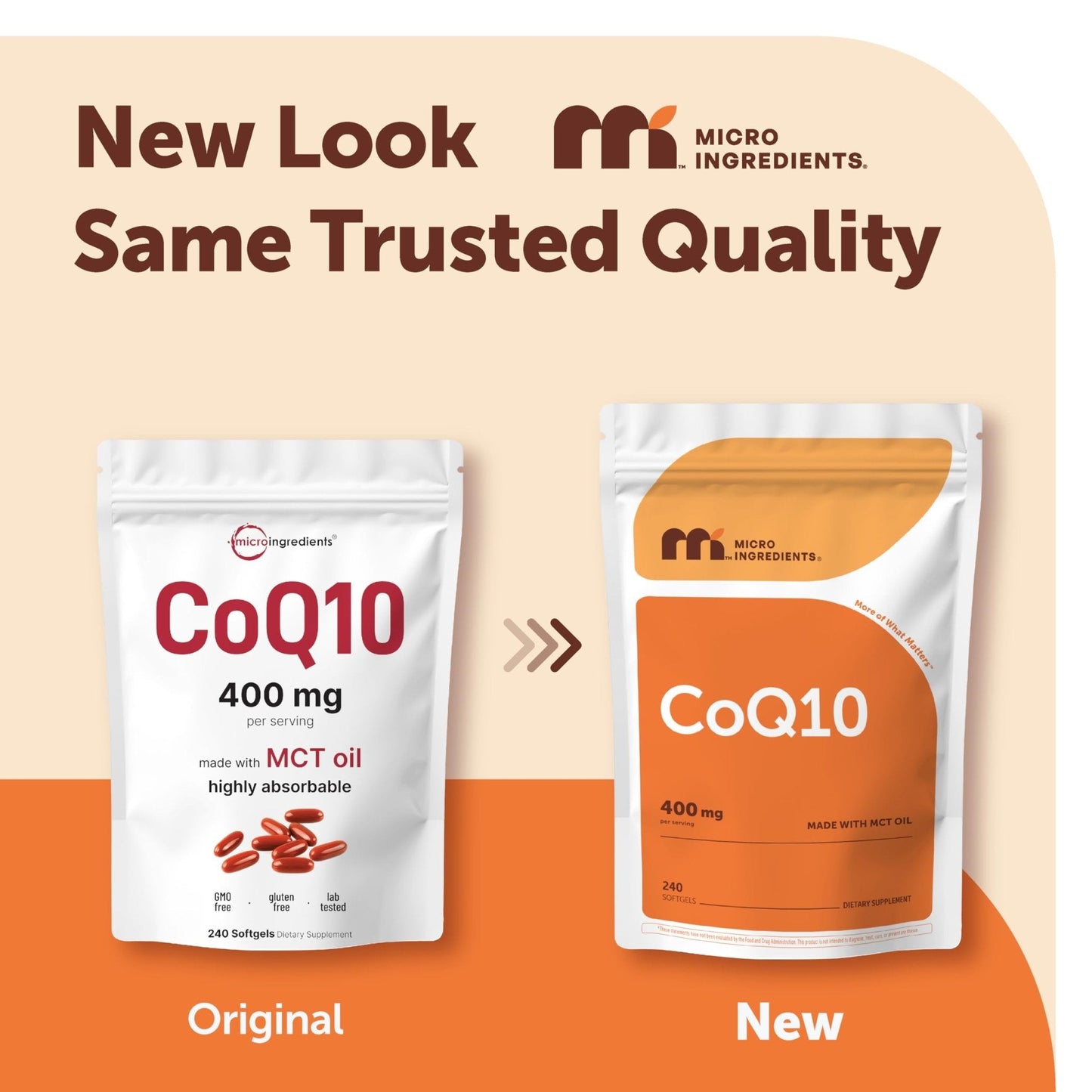 Micro Ingredients CoQ10 400 mg Per Serving, 240 Softgels | Made with Coconut MCT Oil | Coenzyme Q10 (Ubiquinone) | Non-GMO - Maple Wellness Supplements