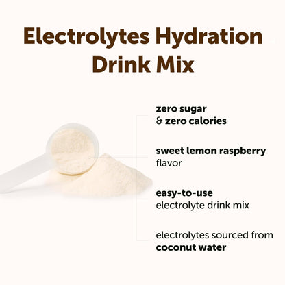 Micro Ingredients Electrolyte Powder, 2 lbs (139 Servings) | Lemon Raspberry Flavor | High Potassium (1,000mg) + Coconut Water & Real Lemon Juice - Maple Wellness Supplements