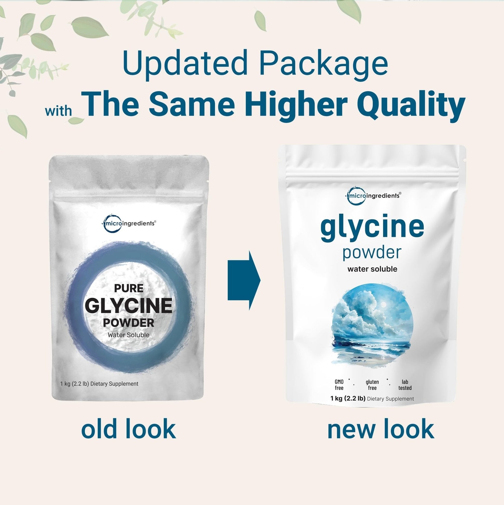 Micro Ingredients Glycine Powder, 1KG (2.2 Pounds), Glycine 1000mg Per Serving, Water Soluble and Products of USA - Maple Wellness Supplements