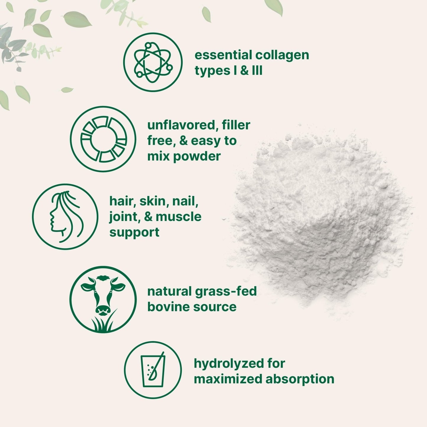 Micro Ingredients Hydrolyzed Collagen Peptides Powder, 1 lb | Type I & III Collagen for Women & Men | Unflavored Bovine Collagen Protein | Easy Dissolve, Paleo, Non-GMO - Maple Wellness Supplements