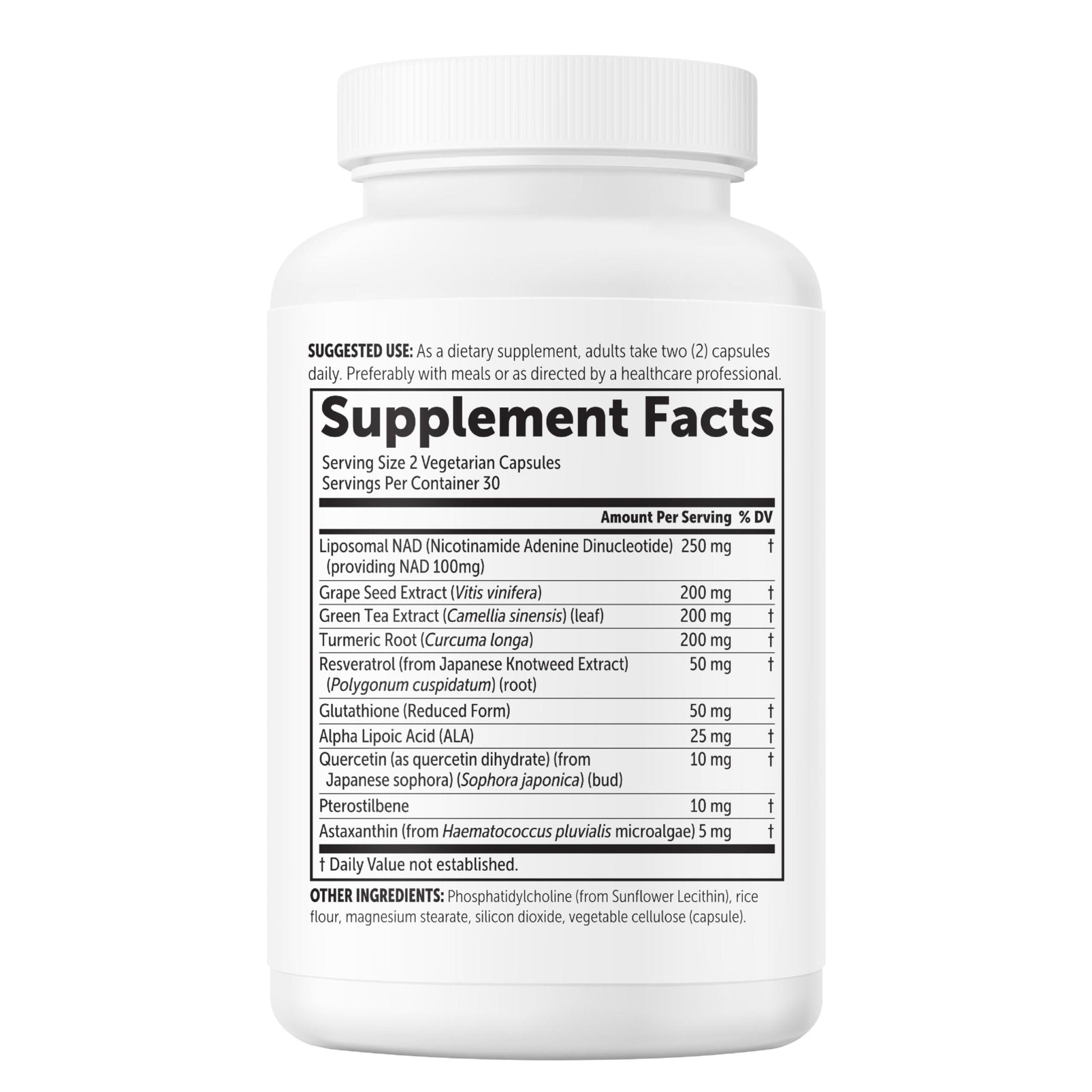 Micro Ingredients Liposomal NAD+ Ultimate Complex 1,000mg | 60 Veggie Capsules | NMN Pathway Formula | 10-in-1 with Resveratrol, Glutathione, & Astaxanthin - Maple Wellness Supplements