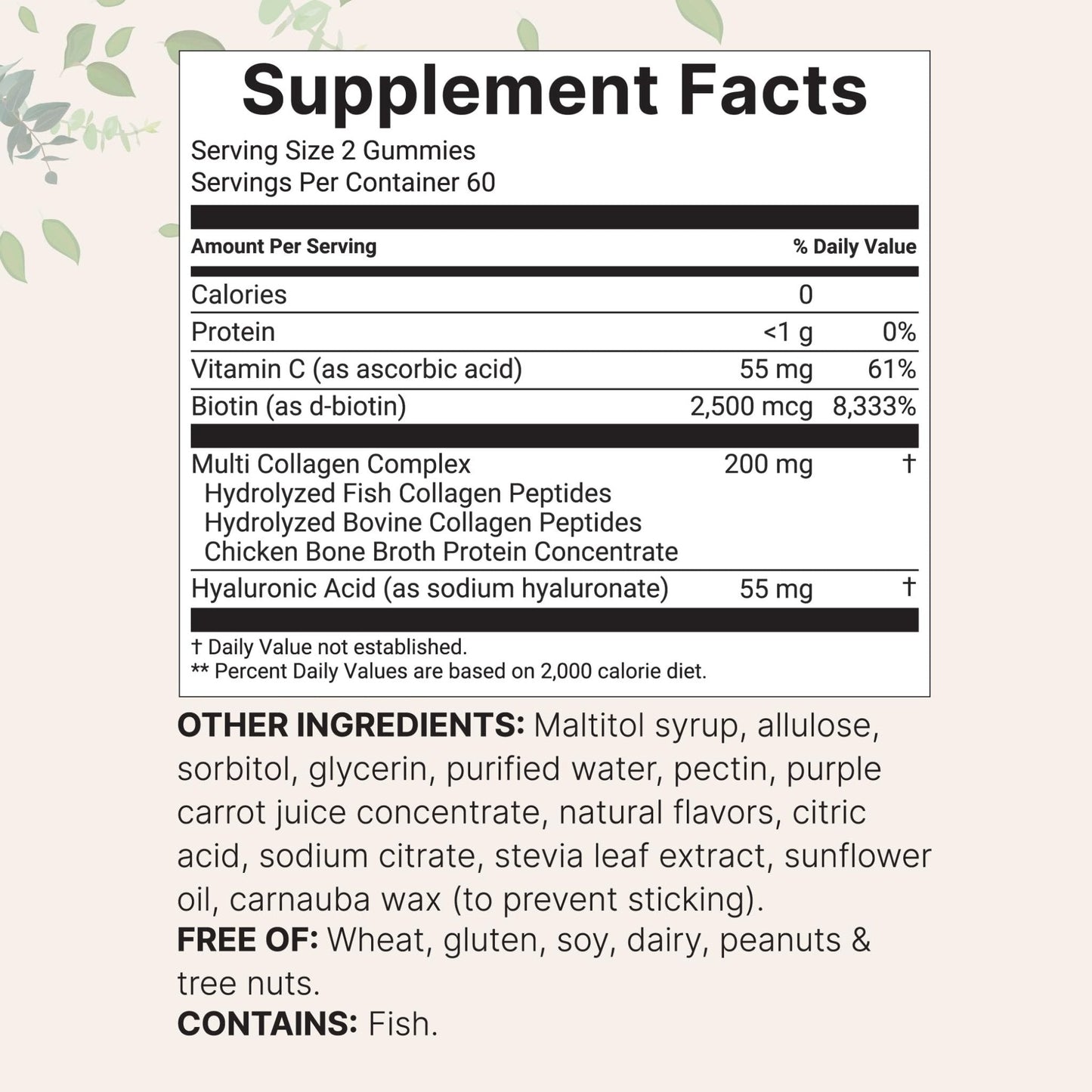 Micro Ingredients Multi Collagen Peptides, 120 Collagen Gummies | Type I,II,III,V,X Protein with Biotin, Hyaluronic Acid, & Vitamin C Complex | Pomegranate & Berry Flavored - Maple Wellness Supplements