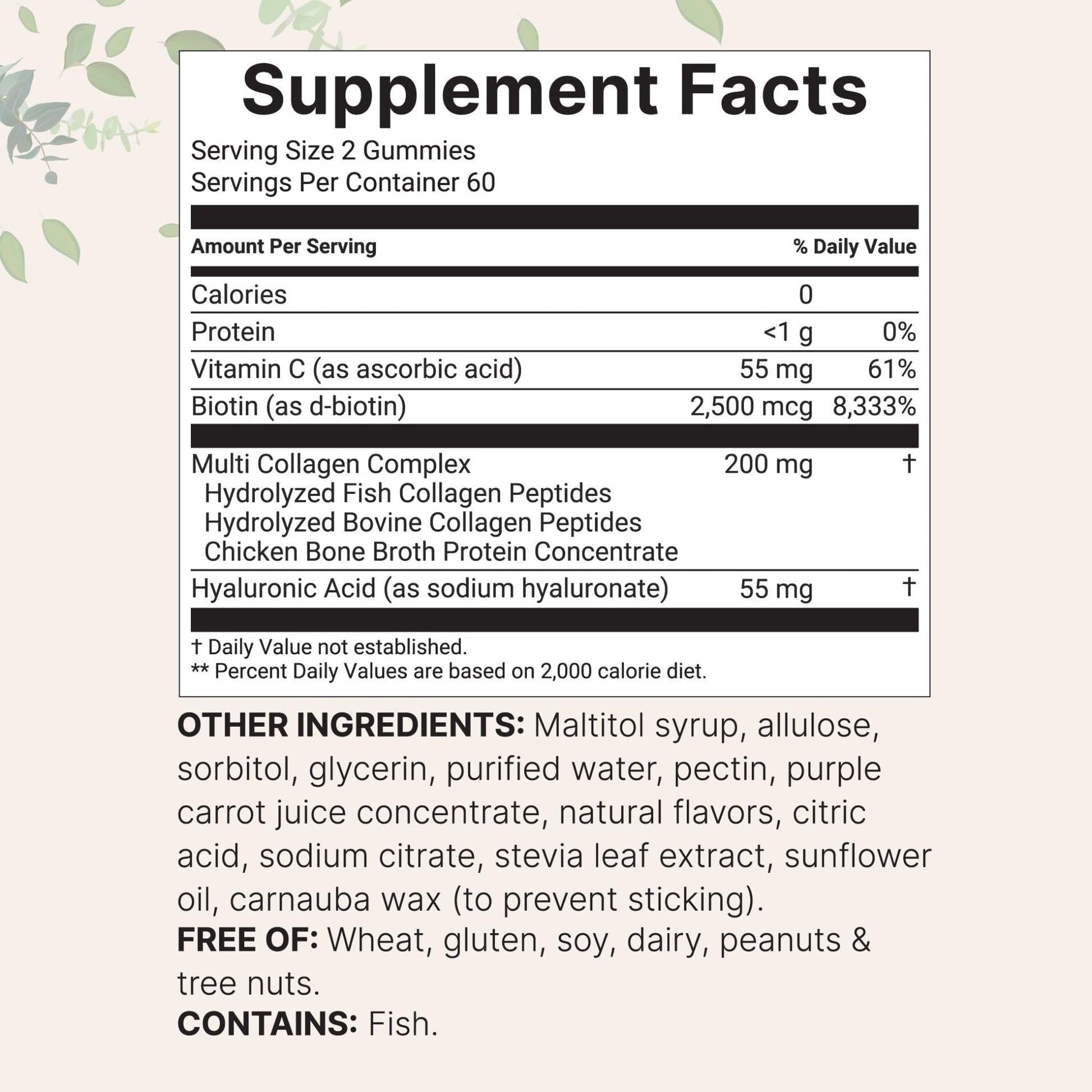 Micro Ingredients Multi Collagen Peptides, 120 Collagen Gummies | Type I,II,III,V,X Protein with Biotin, Hyaluronic Acid, & Vitamin C Complex | Pomegranate & Berry Flavored - Maple Wellness Supplements