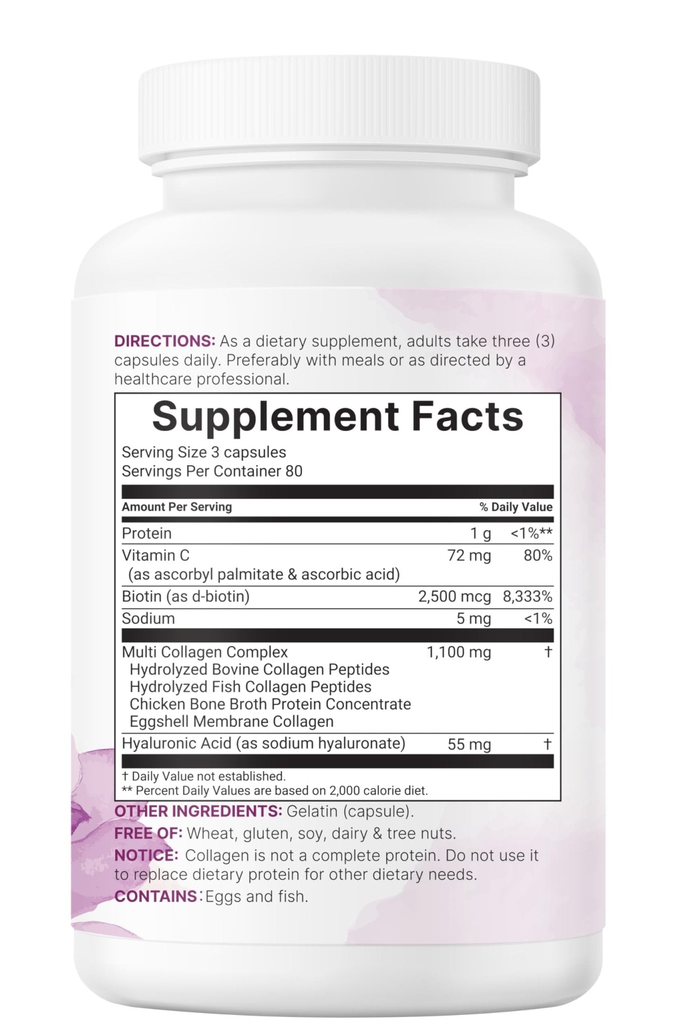 Micro Ingredients Multi Collagen Pills for Women & Men, 240 Capsules | Type I, II, III, V, X | Hydrolyzed Peptides with Biotin, Hyaluronic Acid - Maple Wellness Supplements