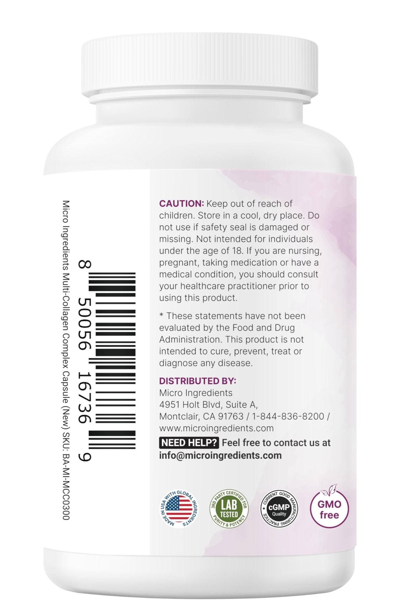 Micro Ingredients Multi Collagen Pills for Women & Men, 240 Capsules | Type I, II, III, V, X | Hydrolyzed Peptides with Biotin, Hyaluronic Acid - Maple Wellness Supplements