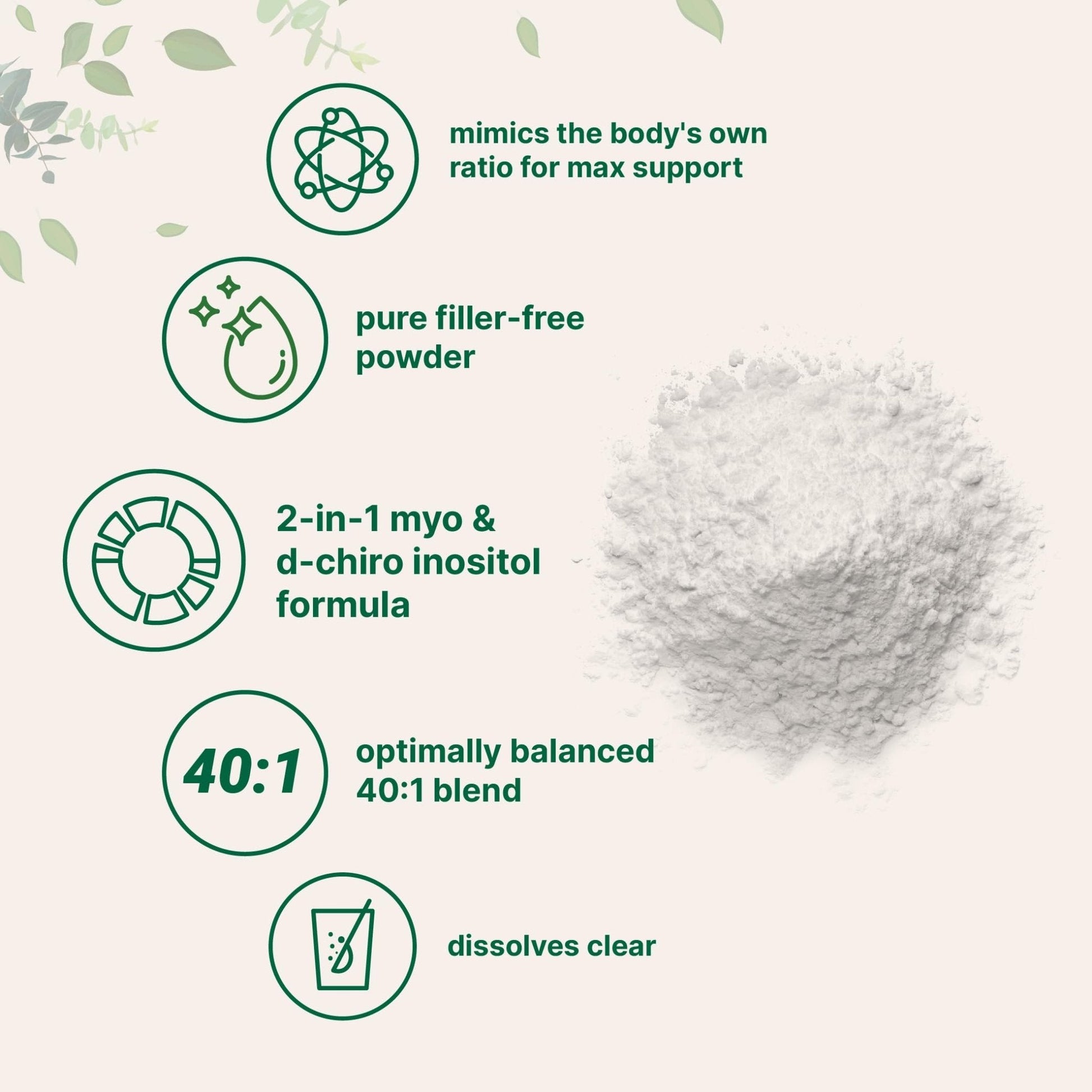 Micro Ingredients Myo-Inositol & D-Chiro Inositol Powder, 1lb (221 Servings) | 40:1 Ideal Ratio Inositol Supplement for Women | Supports Hormonal Balance - Maple Wellness Supplements