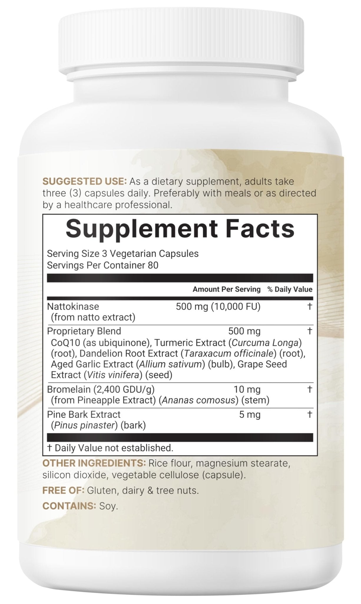 Micro Ingredients Nattokinase 10,000 FU Per Serving (Natural Natto Extract), 240 Vegetarian Capsules | with CoQ10, Turmeric, Aged Garlic & Pine Bark Extract - Maple Wellness Supplements