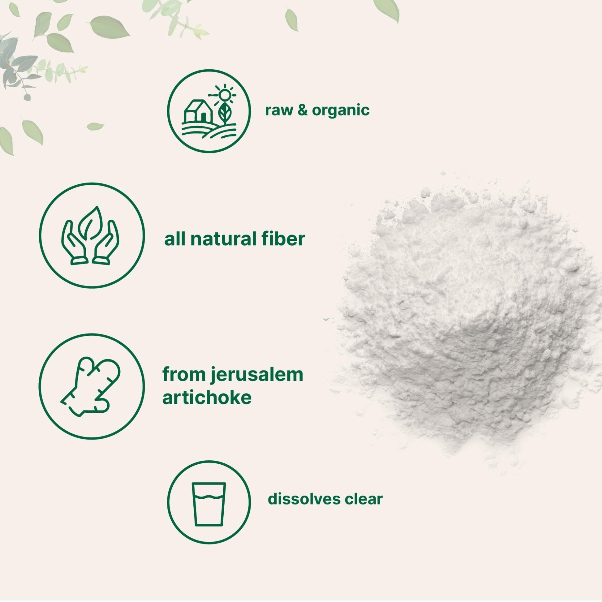 Micro Ingredients Organic Inulin FOS Fiber Powder, 2.2 lbs | Quick Water-Soluble Prebiotic | Natural Fiber for Smoothies & Drinks | Vegan Friendly, Dissolves Clear - Maple Wellness Supplements