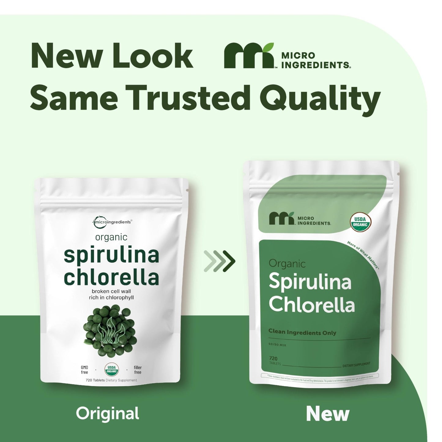 Micro Ingredients Organic Spirulina Chlorella Tablets, 720 Count | 4 Month Supply | 50/50 Algae Blend | Broken Cell Wall | Non-GMO, Filler Free - Maple Wellness Supplements