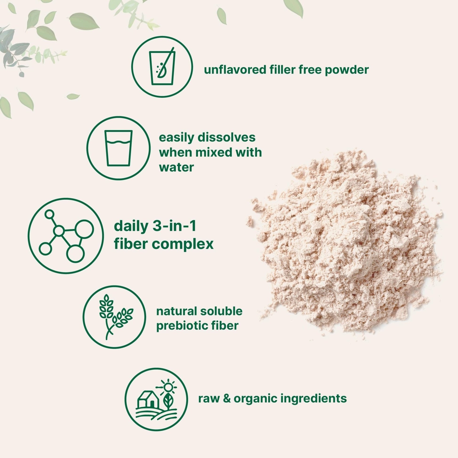 Micro Ingredients Organic Triple Fiber Powder, 2lb | Natural Prebiotic to Support Digestive & Gut Health - Maple Wellness Supplements