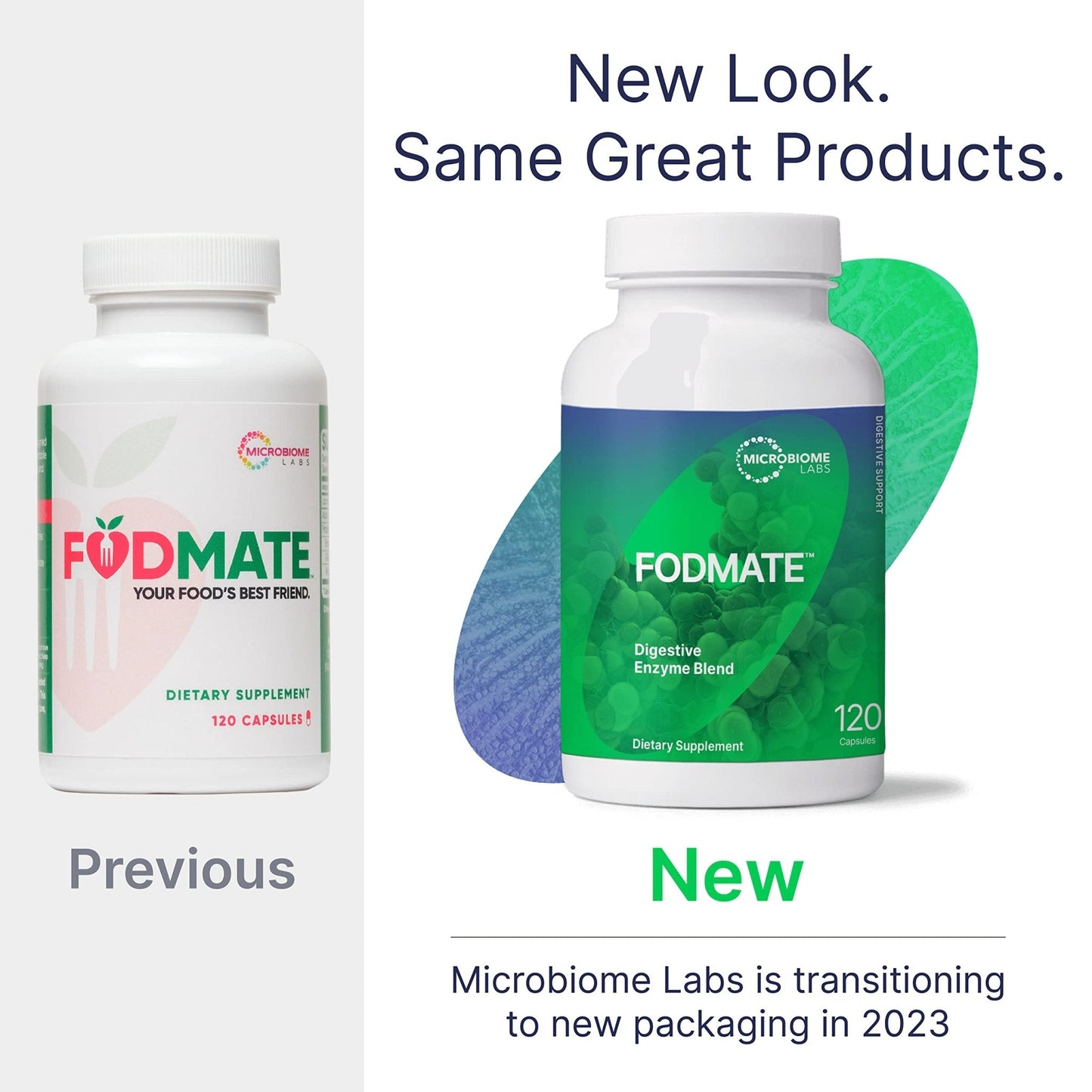 Microbiome Labs FODMATE Digestive Enzymes for Women & Men - Digestive Support for Low FODMAP Protocols & Occasional Bloating, Gas & Stomach Relief (120 Capsules) - Maple Wellness Supplements