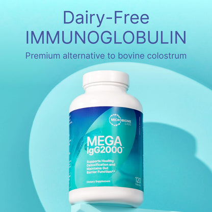 Microbiome Labs Mega IgG2000 Capsules - Dairy Free Bovine Colostrum Supplement Alternative - Immunoglobulin Supplement from Bovine Serum to Support Digestive Health (120 Capsules) - Maple Wellness Supplements
