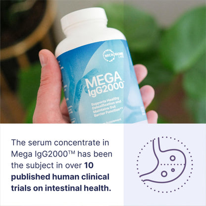 Microbiome Labs Mega IgG2000 Capsules - Dairy Free Bovine Colostrum Supplement Alternative - Immunoglobulin Supplement from Bovine Serum to Support Digestive Health (120 Capsules) - Maple Wellness Supplements