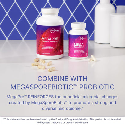Microbiome Labs MegaPre Prebiotic Fiber Powder for Women, Men & Kids - Pineapple Orange Guava Prebiotic Fiber Supplement Powder with Clinically Tested Oligosaccharides - Maple Wellness Supplements