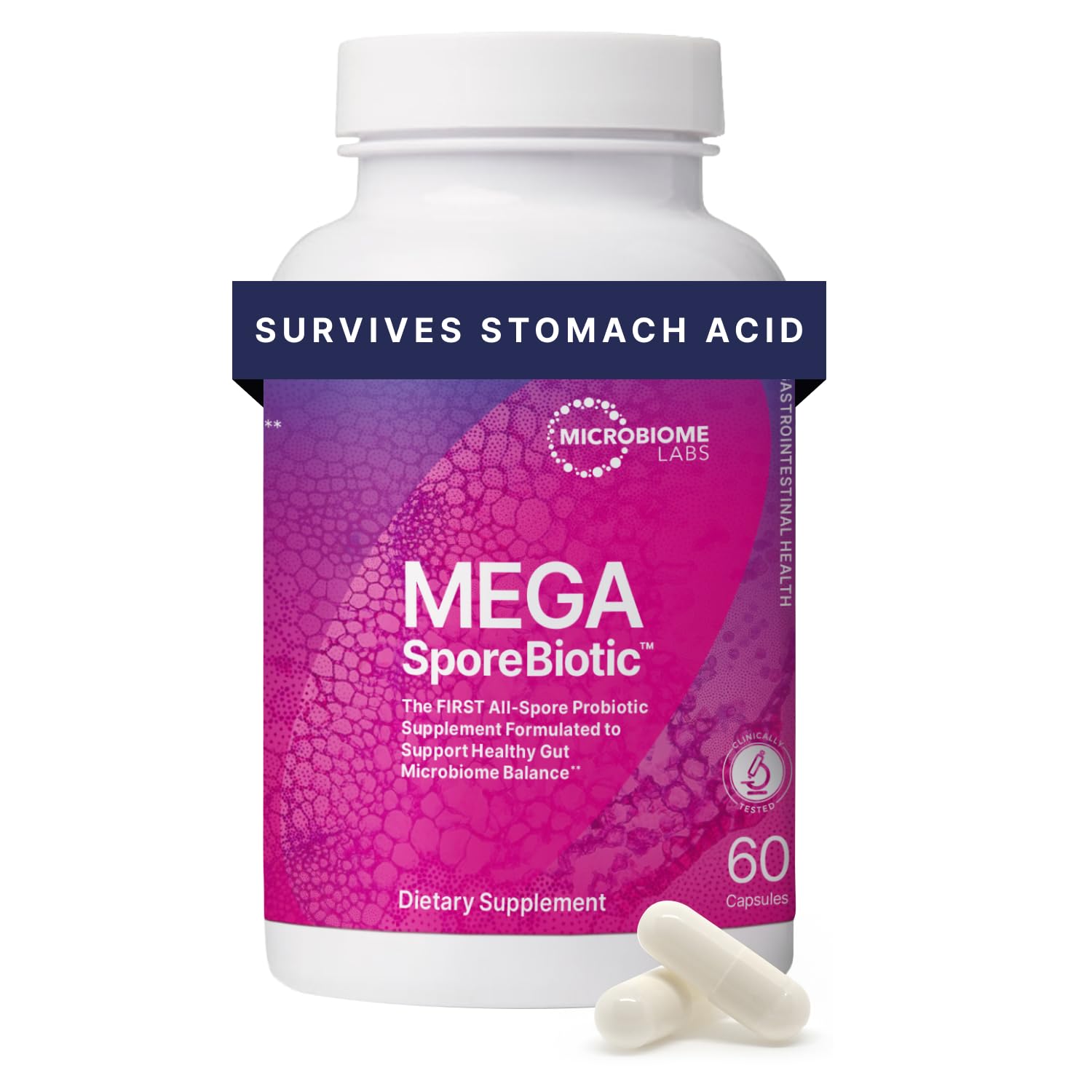 Microbiome Labs MegaSporeBiotic Probiotics for Women & Men - Spore-Based Probiotic for Gut Health & Digestive Support - Shelf-Stable, Travel-Friendly - Maple Wellness Supplements