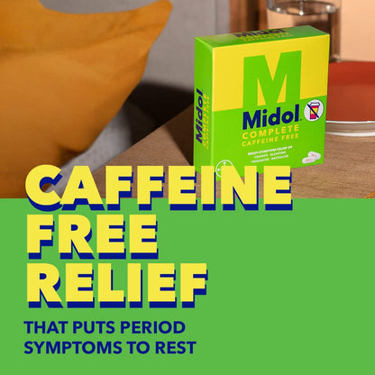 Midol Complete Caffeine Free Caplets 24ct: Midol Complete Caffeine Free Menstrual Pain Relief Caplets with Acetaminophen, Provides Headache Relief and Period Cramps Relief, 24 Count - Maple Wellness Supplements