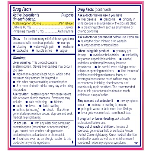 Midol Complete Gelcaps 24ct: Midol Complete Menstrual Pain Relief Gelcaps with Acetaminophen for Menstrual Symptom, PMS Relief, and Period Cramp Relief - 24 Count - Maple Wellness Supplements