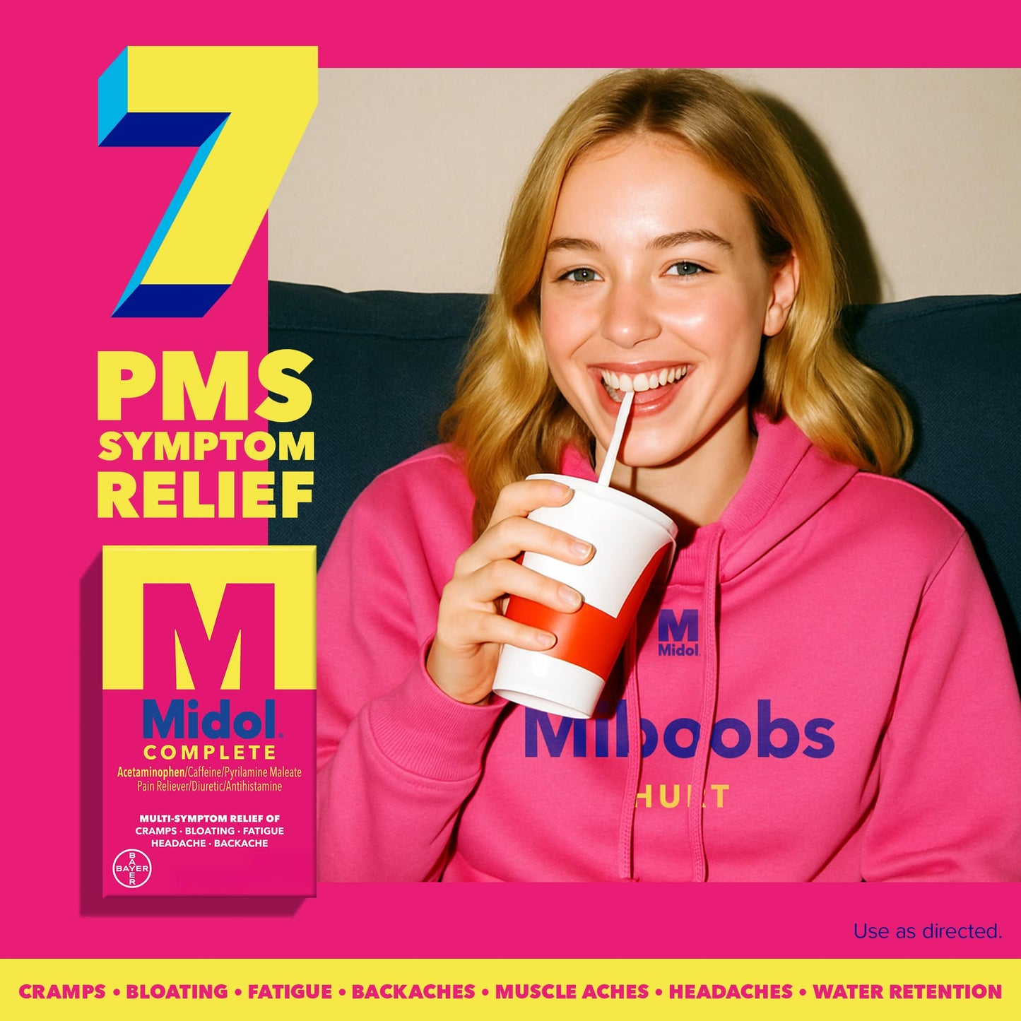 Midol Complete Menstrual Pain Relief Caplets, 40 Count - Provides Cramp, Headache, and Bloating Relief - Maple Wellness Supplements