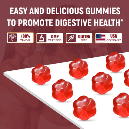 Migcopat Fiber Gummies with Probiotics,10G Fiber per Serving No Sugar Added Apple Flavor, with 10 Billion CFU Probiotics Blend, Apple Cider Vinegar, - Maple Wellness Supplements