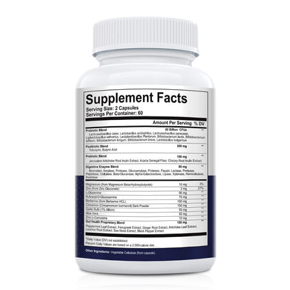 Migcopat Probiotic Prebiotic, Postbiotic & Digestive Enzymes for Digestive Health, 80 Billion CFU Probiotics Complete Gut Support with Berberine, Cinnamon, L-Glutamine - Maple Wellness Supplements
