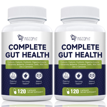 Migcopat Probiotics for Digestive Health, 80 Billion CFU Probiotics, Prebiotics, Postbiotics & Digestive Enzymes, Gut Health Capsules with Berberine, Cinnamon, - Maple Wellness Supplements
