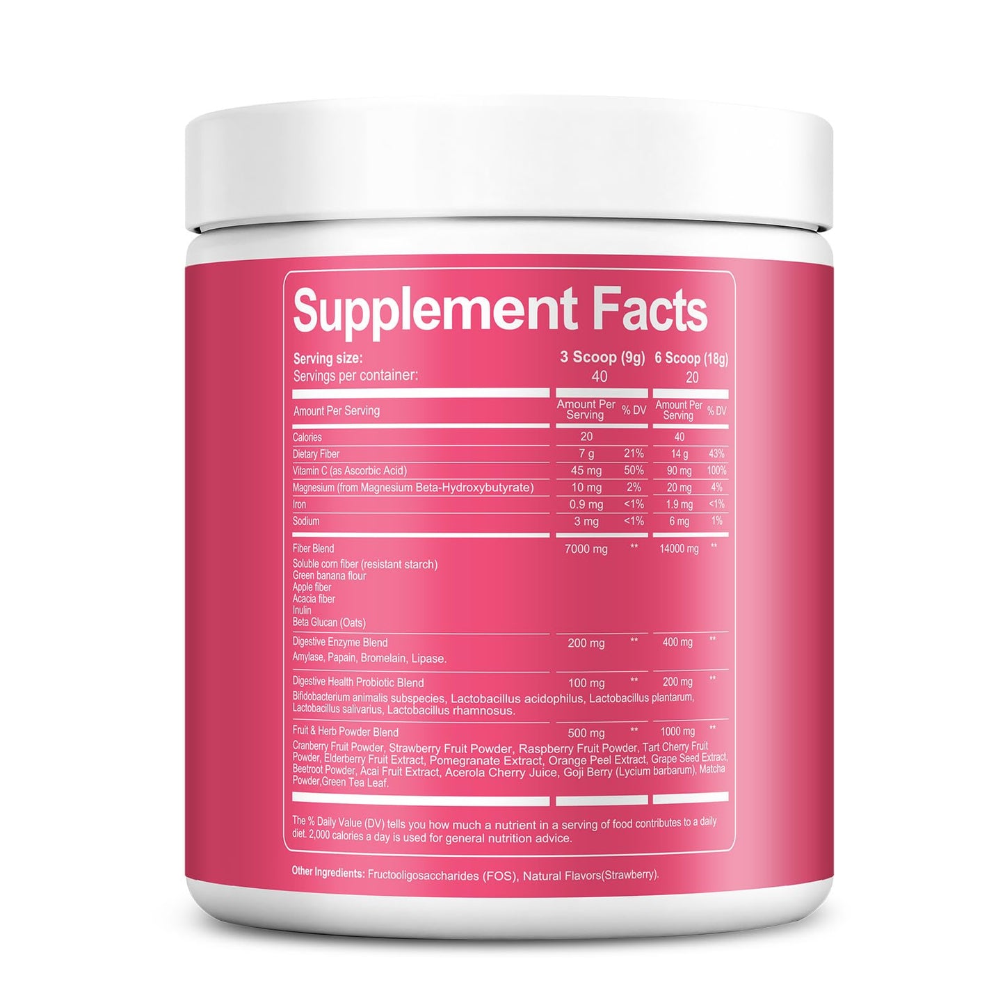 Migcopat Superfood Fiber Powder with Probiotics, Prebiotics, Digestive Enzymes, Vitamin C, Inulin, Magnesium, 14G Fiber Supplement for Digestive Support & Skin Health - Maple Wellness Supplements