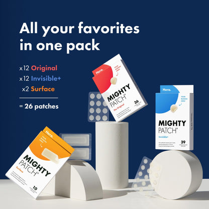 Mighty Patch™ Variety Pack from Hero Cosmetics - Hydrocolloid Acne Pimple Patches for Covering Zits and Blemishes - Maple Wellness Supplements