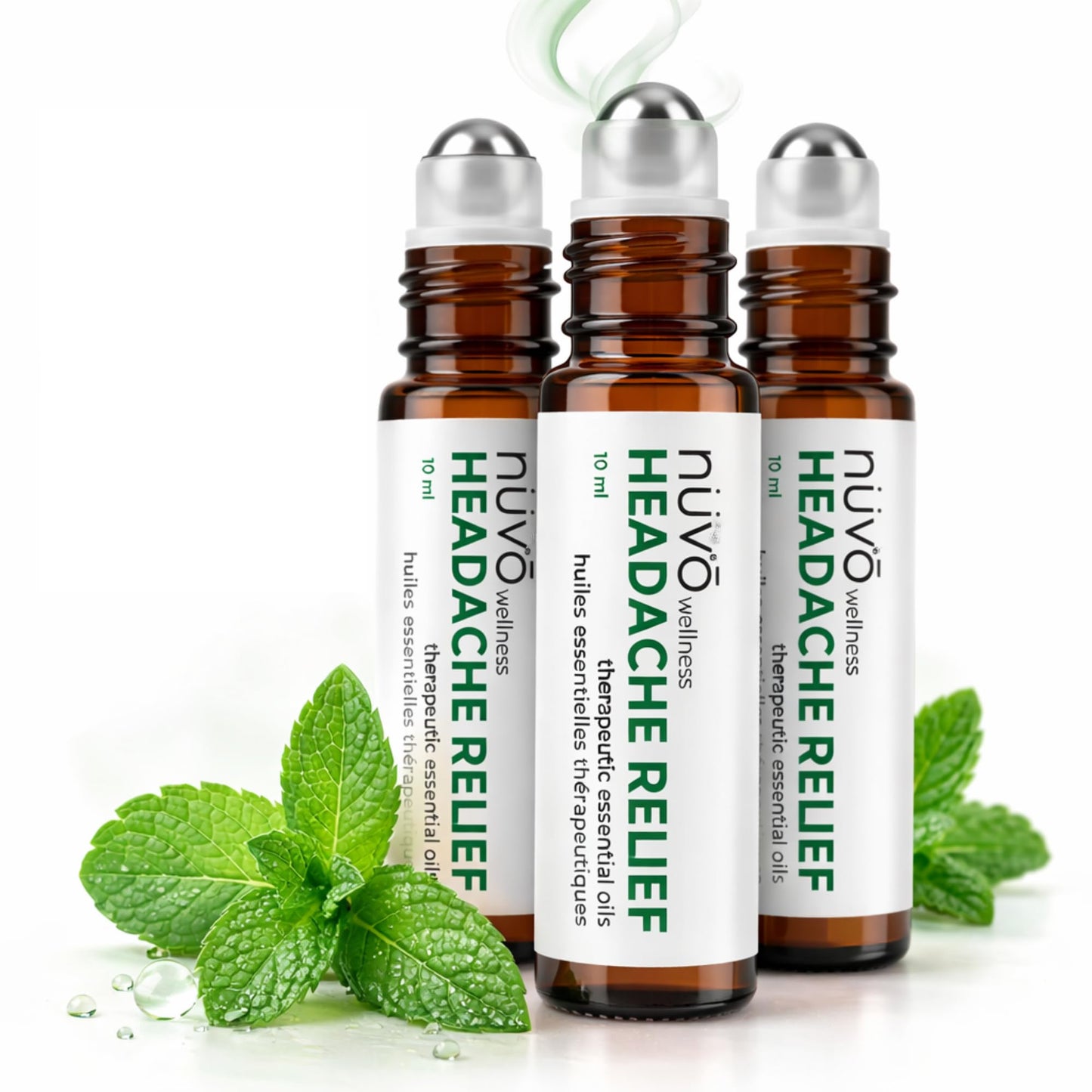 Migraine Relief Roll-On, Made with Peppermint, Lavender, Eucalyptus, & Other Aromatherapy Essential Oils, for Headaches, and Sore Muscles - Maple Wellness Supplements