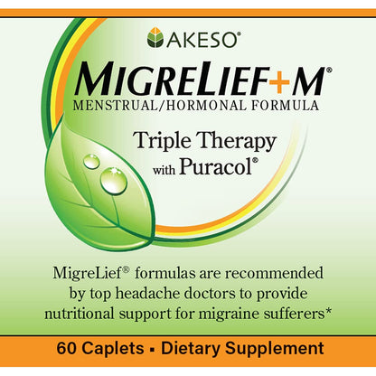 MigreLief+M – Advanced Nutritional Support Supplement for Women’s Neurological Health and Head Comfort – 60 Caplets (1-Month Supply) - Maple Wellness Supplements