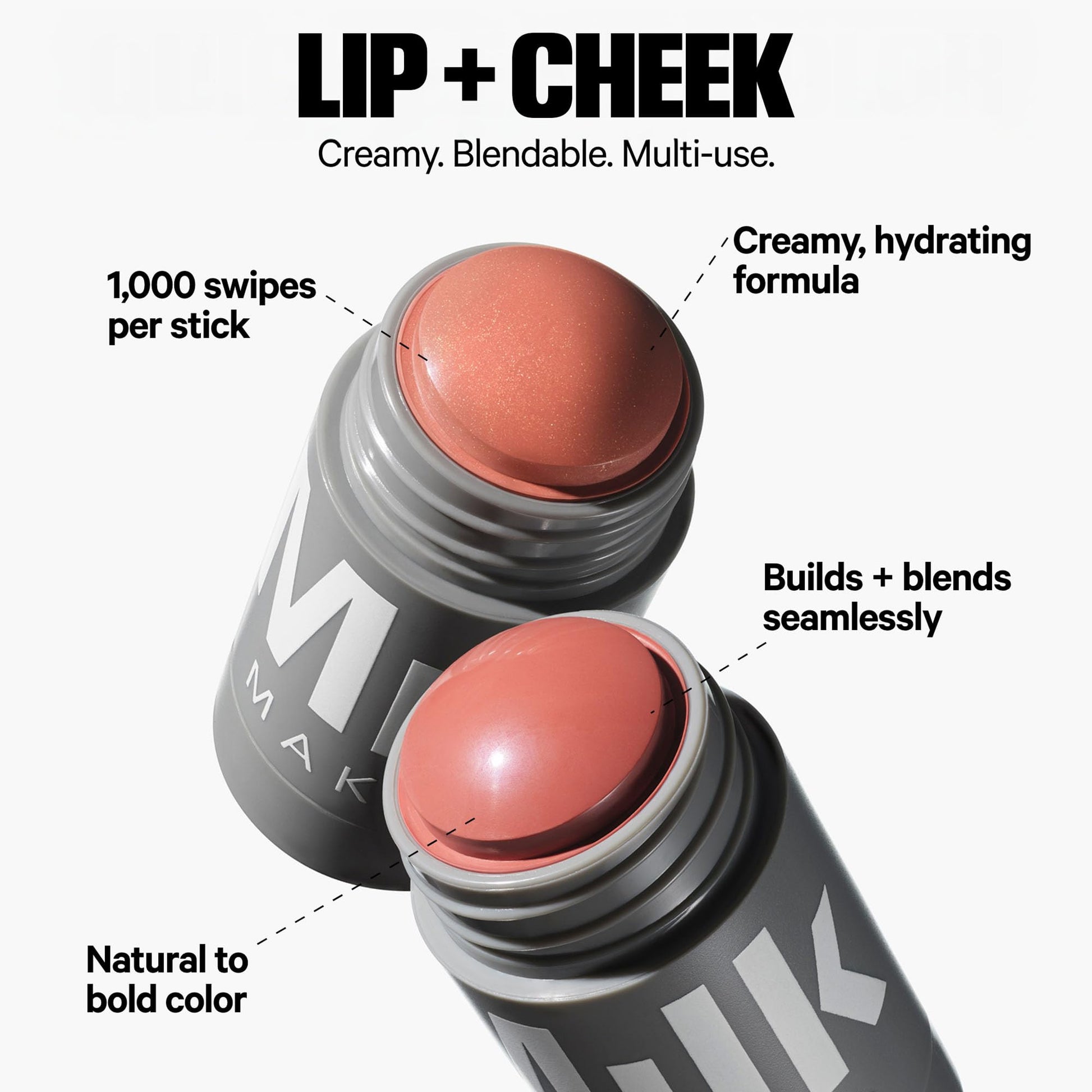 Milk Makeup Bronzer, Blush + Highlighter Set – Bronzer in Baked .19oz, Multi-Use Cream Blush + Lip Color in Werk (Dusty Rose) .21oz and Highlighter Stick in Lit (Champagne) .21oz – Hydrating Formulas - Maple Wellness Supplements