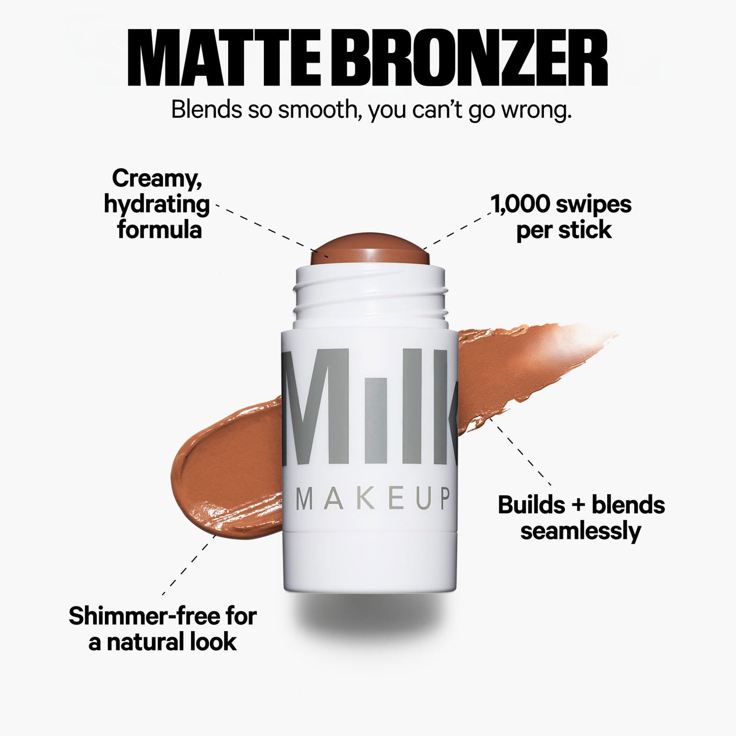 Milk Makeup Bronzer, Blush + Highlighter Set – Bronzer in Baked .19oz, Multi-Use Cream Blush + Lip Color in Werk (Dusty Rose) .21oz and Highlighter Stick in Lit (Champagne) .21oz – Hydrating Formulas - Maple Wellness Supplements