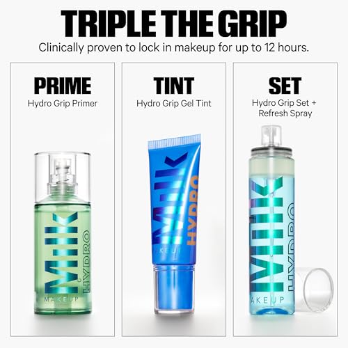 Milk Makeup Hydro Grip Hydrating Gel Skin Tint – 12HR Lightweight Buildable Coverage with Hyaluronic Acid for Natural Dewy Finish – Non-Comedogenic – 9 Medium Tan w/Warm Undertones, 1oz - Maple Wellness Supplements