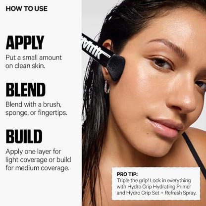 Milk Makeup Hydro Grip Hydrating Gel Skin Tint – 12HR Lightweight Buildable Coverage with Hyaluronic Acid for Natural Dewy Finish – Non-Comedogenic – 9 Medium Tan w/Warm Undertones, 1oz - Maple Wellness Supplements