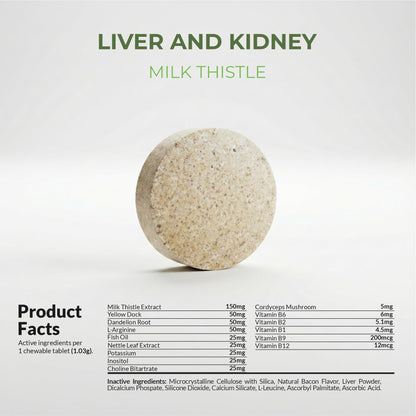 Milk Thistle for Dogs - 120 Chewable Tablets - Silymarin - Liver and Kidney Support with EPA & DHA - Detox - Liver Supplement for Dogs - Maple Wellness Supplements